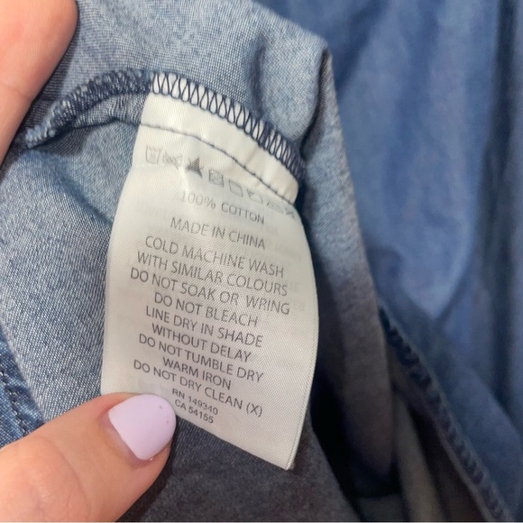 Rolla’s Chambray Denim Shift Dress in Washed Blue Small - Picture 7 of 7